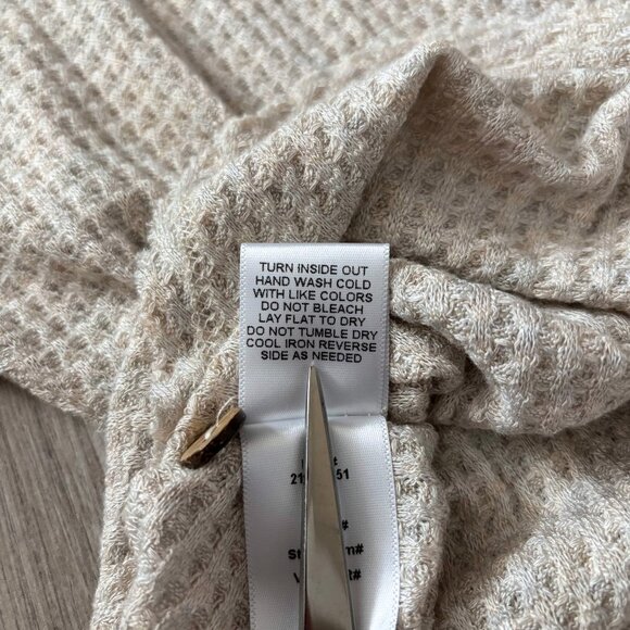 Eddie Bauer Waffle Knit Thermal Tie Front Button Up T-Shirt Womens SM Cabincore - Picture 13 of 13